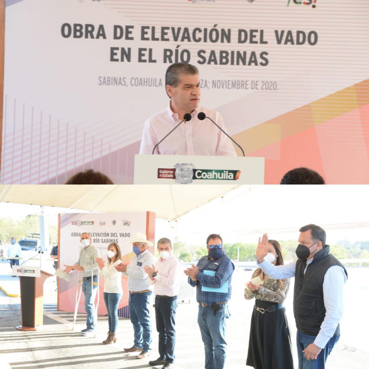 Acompañando al Gobernador Miguel Angel Riquelme Solís y al Alcalde Cuauhtemoc Rodríguez a la entrega de obra de Elevación del vado en el #RíoSabinas

#TrabajandoEnEquipo 
#CerrandoFilasPorLaCarbonífera