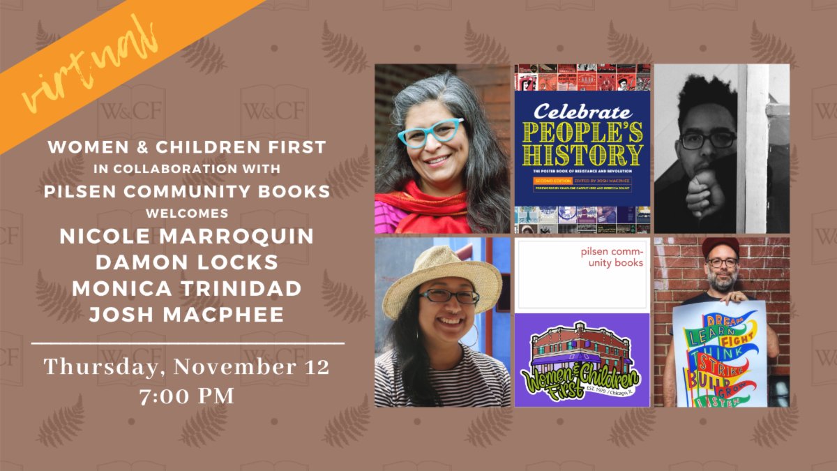 ForThePeopleChi's tweet photo. Art carries us through some of the most beautiful moments of resistance, struggle &amp; collective care. Join artists Nicole Marroquin, Damon Locks, Monica Trinidad &amp; Josh MacPhee in conversation; Thurs 11/12 at 7pm CST. Hosted by @wcfbook + @PilsenCommBooks!
https://t.co/ZIcFBJp0g0 https://t.co/atTsT5qX9N