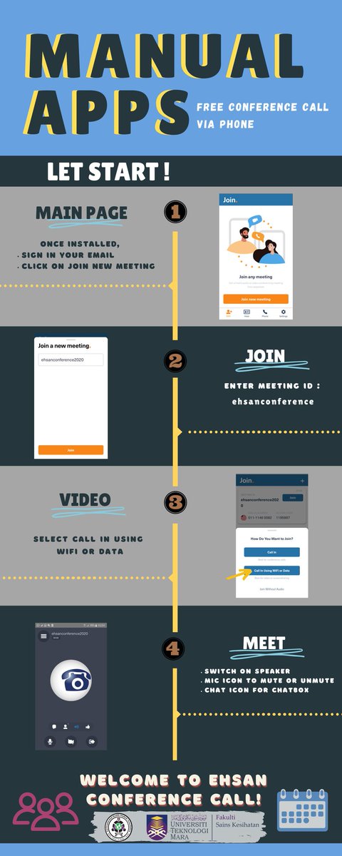 ehsanism_fsk's tweet photo. [EHSAn CONFERENCE CALL]

Majlis “EHSAn CONFERENCE CALL” pada ketetapan berikut:

📌Tarikh : 12 November 2020 (KHAMIS)
⌛Masa : 2.00 PM – 4.00 PM
💻Medium : Free Conference Call

❗Kehadiran semua pelajar EHSAn adalah diwajibkan❗

📍Disertakan bersama manual melalui apps dan web https://t.co/pgDUf3beji