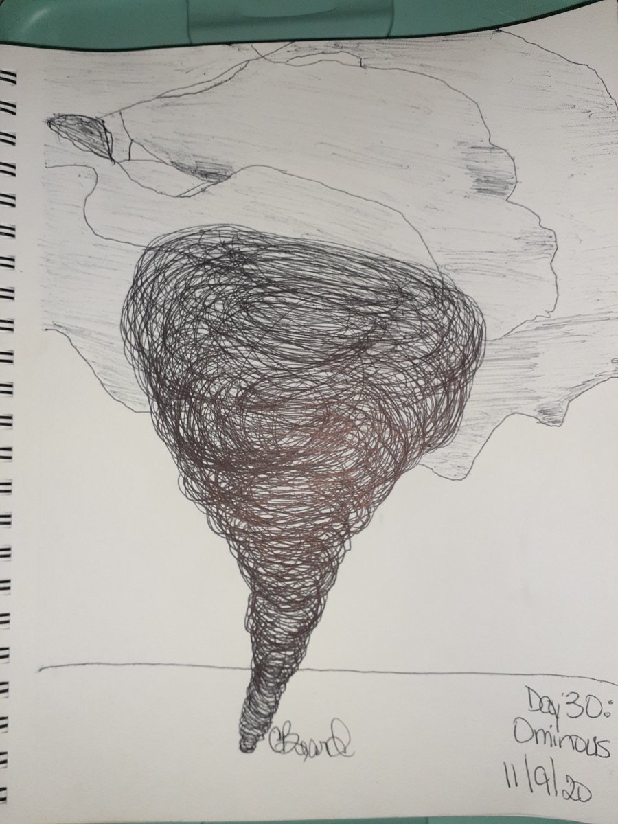 ConnieB5254's tweet photo. Day 30: Ominous. #Inktober #inktober2020 #inktoberday30 #inktoberominous #learningtodraw #drawingwithessentialtremor #biccristal https://t.co/QpdUBh5G3p