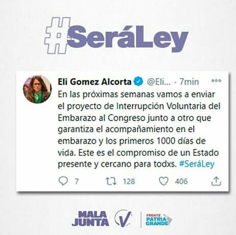 26dejunio_fts's tweet photo. #SeraLey tras meses reclamando que el #AbortoLegal2020 es urgente, hoy cerramos el día con la noticia de que ejecutivo enviara este mes el proyecto de interrupción legal del embarazo al congreso.

#SeraLey por que es #URGENTE y lo ganamos en las calles. https://t.co/6aQKG4mxOd