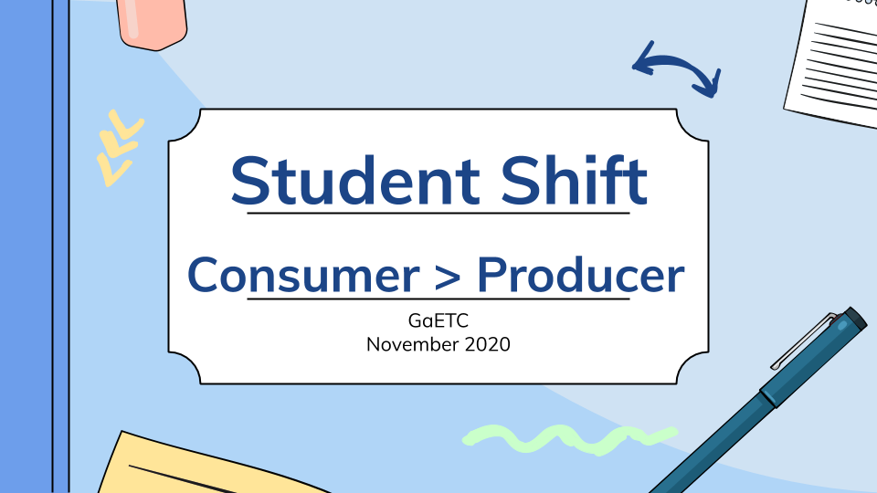 sttechabout's tweet photo. Are you attending #GaETC20? Join @dru_piersol Sat. 11/14 at 1:30 for her session, Student Shift: Consumer>Producer. Learn ways to have students shift from consumers of knowledge to #producersofknowledge & come away with ideas and resources! #sttechabout https://t.co/KNrCZM8yru