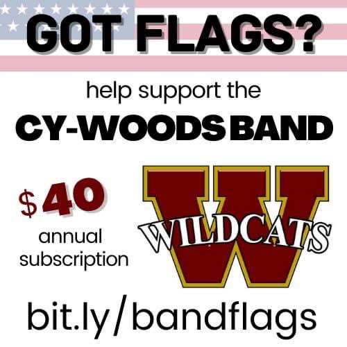 jrobeauCFISD's tweet photo. The flags are ALL out! Thank you to our (nearly 500!) subscribers for your support of the @CyWoodsBand fundraising program. We love seeing the streets of our community lined with flags in honor of our veterans! @CyWoods212 @CyFairISD #bandflags #fundraising #CFISDspirit #wildcats https://t.co/kGusuZjFKC