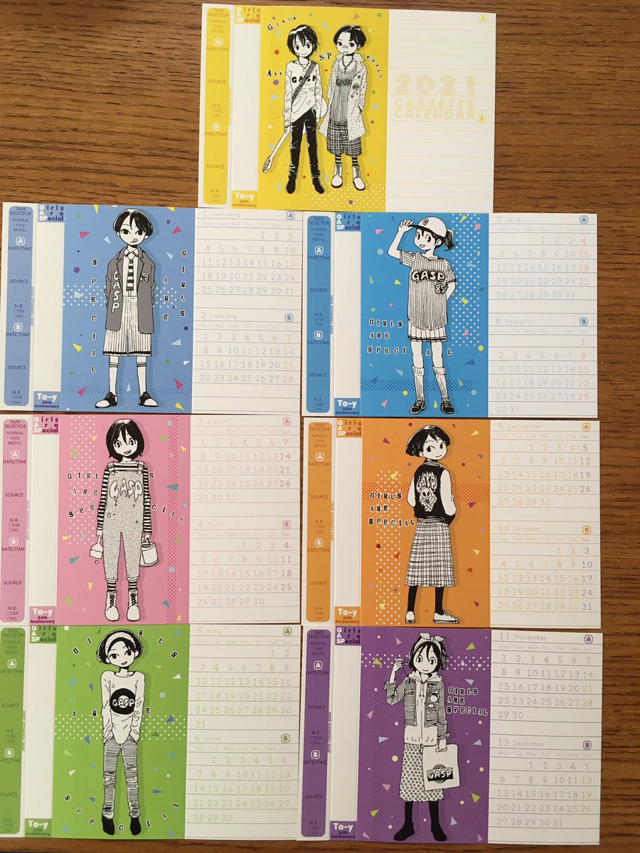 カセットインデックス&amp;2021カレンダーできました!
19日からの #トーイ展 で販売します!
元になった絵も展示販売予定! 