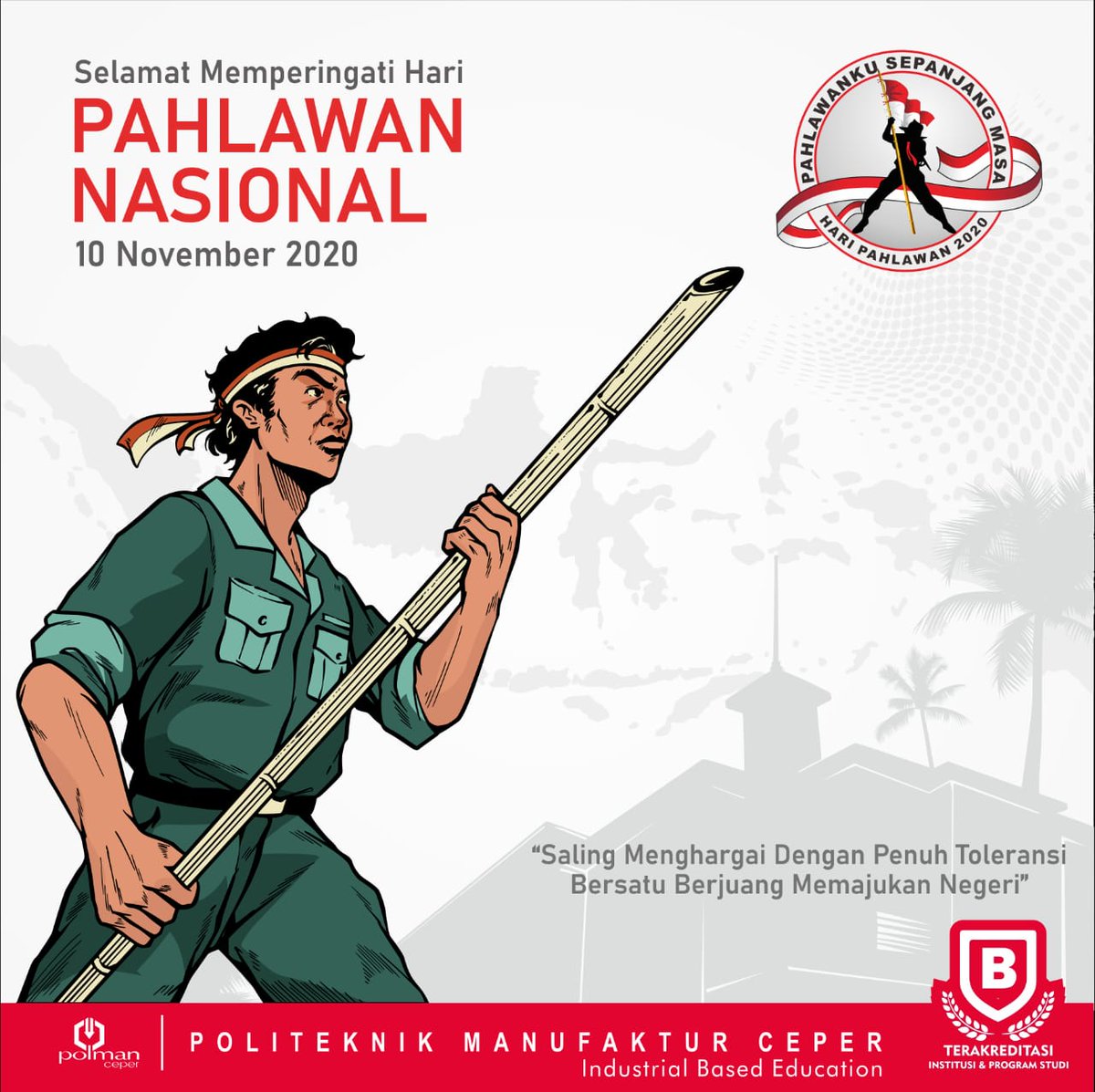 PolmanCeper1's tweet photo. "Kalau ingin melakukan perubahan jangan tunduk terhadap kenyataan, asalkan kau yakin di jalan yang benar maka lanjutkan" -  Gus Dur (KH Abdurrahman Wahid)
Selamat memperingati Hari Pahlawan Nasional.

#haripahlawan #haripahlawannasional #haripahlawan2020 #polmanceper #polmanhits https://t.co/wfX2DMOD4F