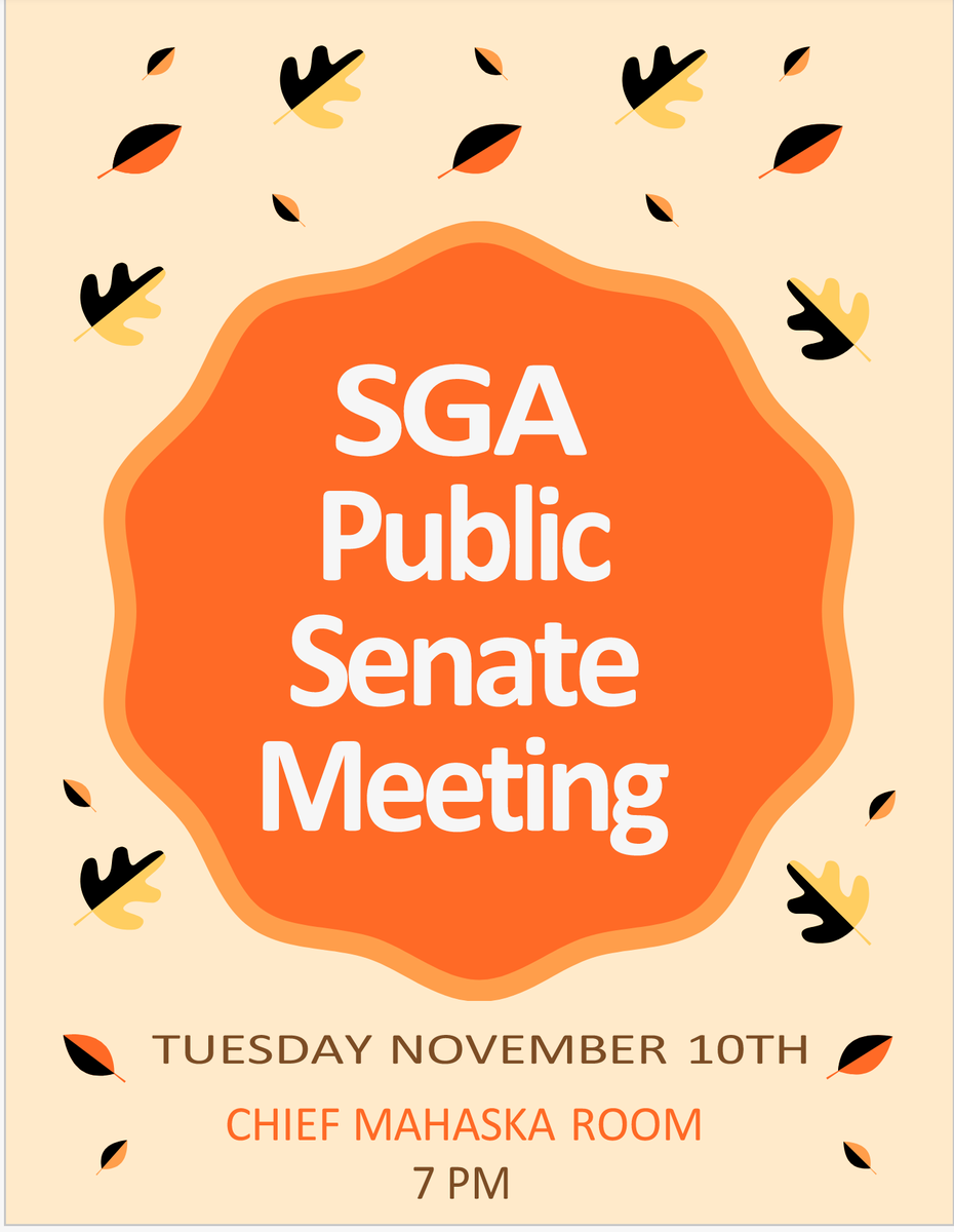 WPU_Senate's tweet photo. Public Senate Meeting tomorrow 7pm at Chief Mahaska Room! We will be holding an in person meeting but will also provide a zoom link. https://t.co/ncebpBDD7N