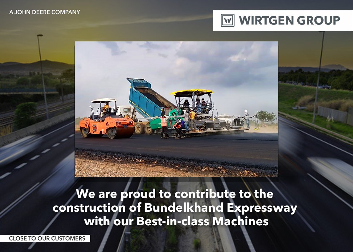 Wirtgen_India's tweet photo. Prestigious Projects
The WIRTGEN GROUP is proud to contribute to the construction of Bundelkhand Expressway with our fleet of Innovative machines.
#GreenfieldProject #IndianExpressway #RoadPaver #Paver #Vögele #Hamm #AsphaltPaving
#RoadConstruction #CloseToOurCustomers https://t.co/lOvml0YNym