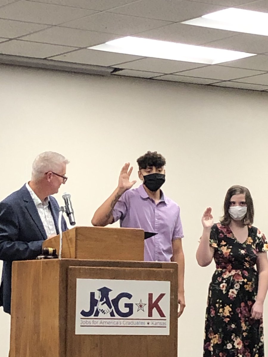 JAGK_EE's tweet photo. Another amazing Hays High JAG-K @JAG_Kansas I&I Ceremony in the books! Congratulations to the newly inducted officers and chapter members. The students picked a great theme for the event- I am INSPIRED because of YOU!! #JAGK #JAGAdvantage #inspired ##LeadershipDevelopment #usd489 https://t.co/BQZSGE7PrG