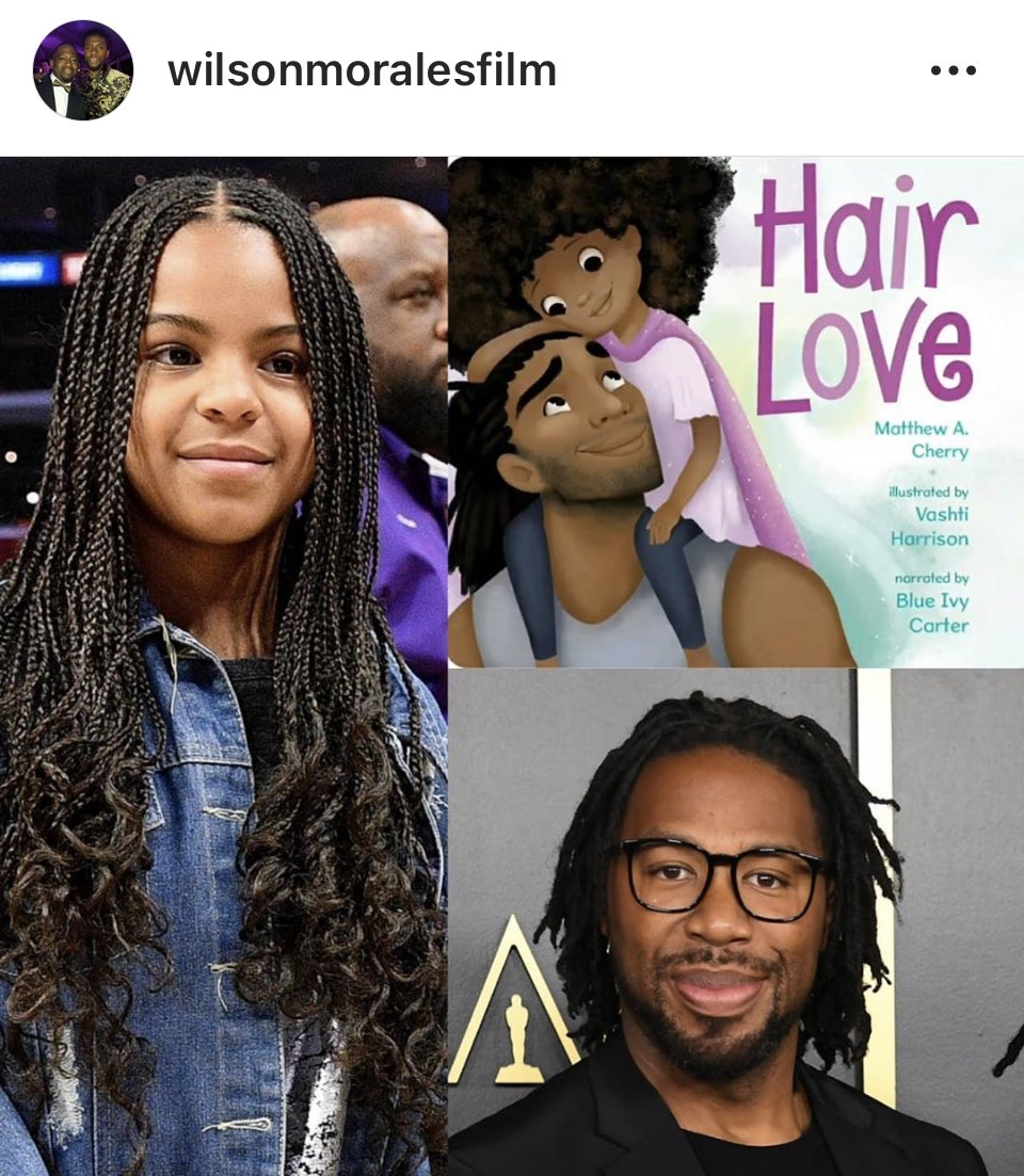 DopeblackFilms's tweet photo. How #DOPE is this!!

#BlueIvyCarter will narrate the audio version of Oscar winning film by #matthewcherry called  #Hairlove #BFAD https://t.co/FLvaQNrunm