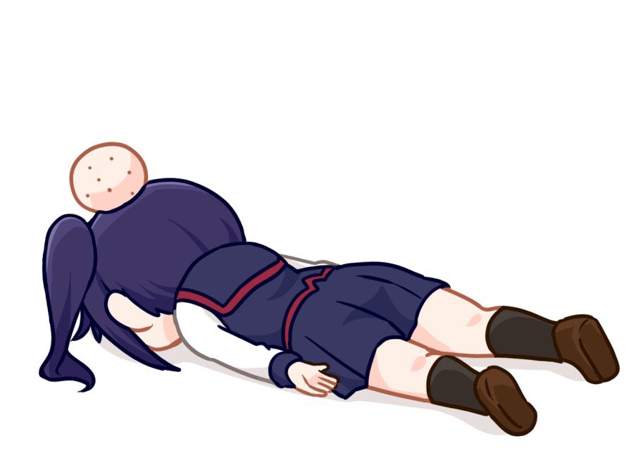 1girl head bump solo lying on stomach skirt school uniform  illustration images