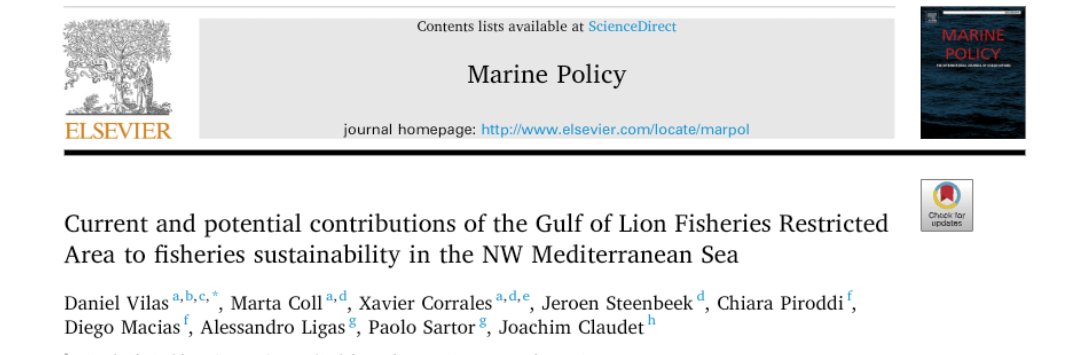 Our new study suggests a failure in the recovery of target species in the Gulf of Lion FRA under the current management scenario @JeroenSteenbeek @CollMonton @PiroddiChiara @JoachimClaudet @Corrales_Xavi #ligas #sartor #macias #MarinePolicy

Available at: sciencedirect.com/science/articl…