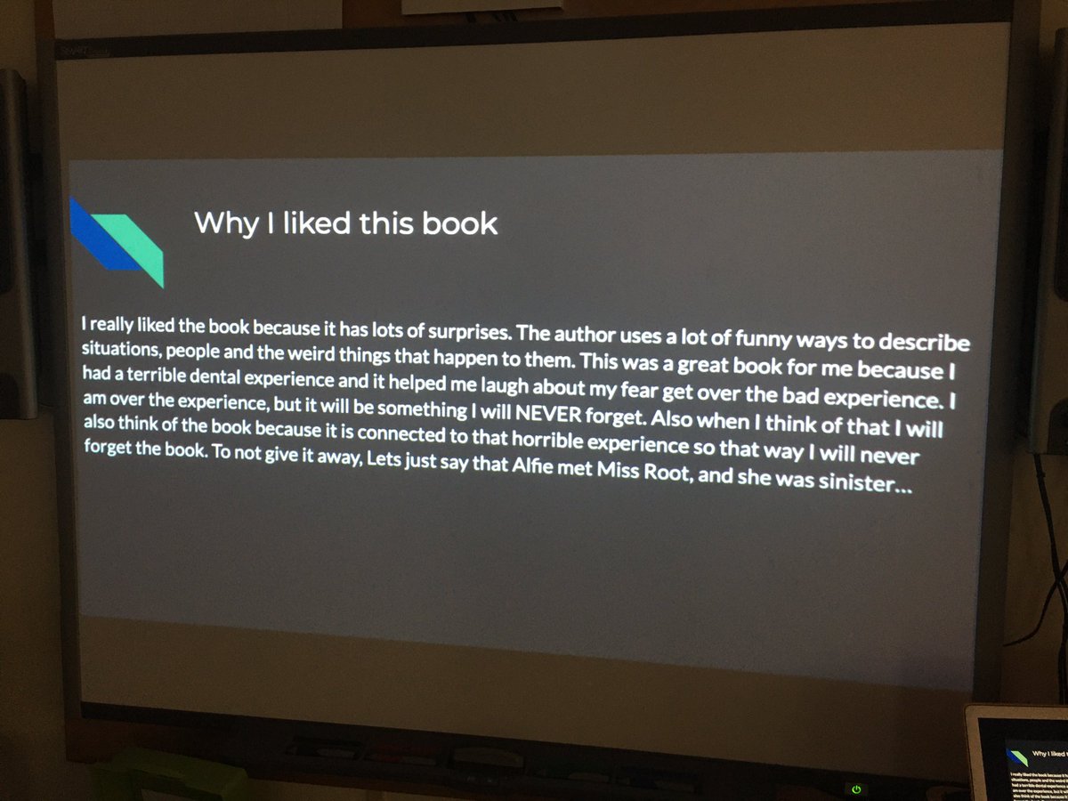 SraPanrucker's tweet photo. We started our Book Talks. Great recommendation. @AlexAldea14 https://t.co/qhAw50IAi7