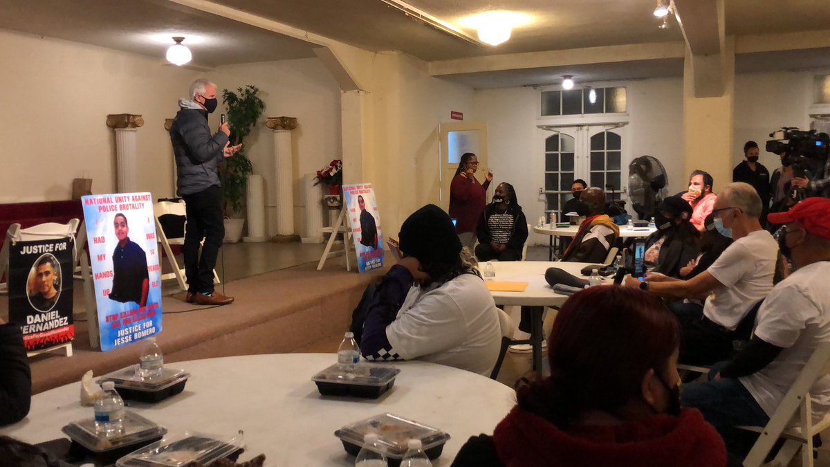 “I used to say the system is broken, but I’ve come to the conclusion that it’s doing exactly what it’s designed to do,”  @GeorgeGascon addressing families who lost loved ones to police violence during his first public meeting since winning the election for District Attorney.