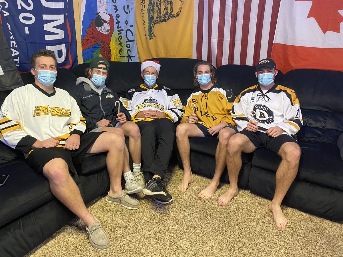DordtHockey's tweet photo. A big thanks to @DordtPresident for handing out candy canes to all students and supporting the Defender Hockey Team tonight with his custom Defender Hockey jersey! #DefenderHockey https://t.co/Ef4H5pVZ9i