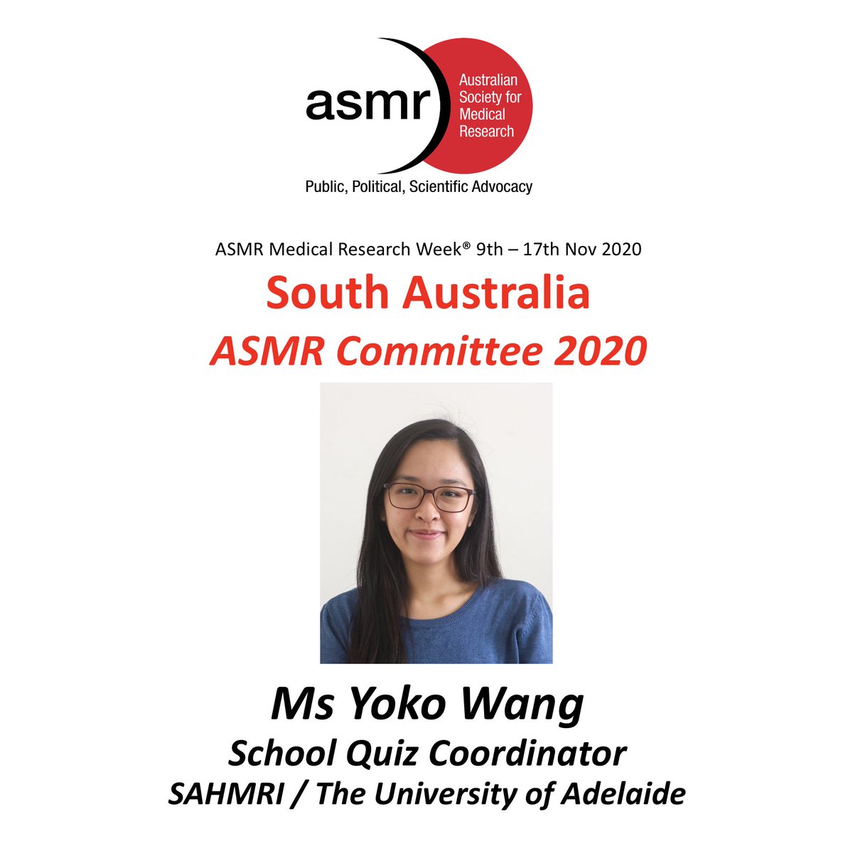 TheASMR1's tweet photo. Yoko Wang is a #PhDCandidate at @UniofAdelaide and an ASMR school's quiz coordinator! @thehungryneuron researches the gut-brain axis of #AppetiteRegulation related to obesity, inflammation and dietary intake and is a #sciArt #scicomm #mograph enthusiast https://t.co/zybSzOELJo