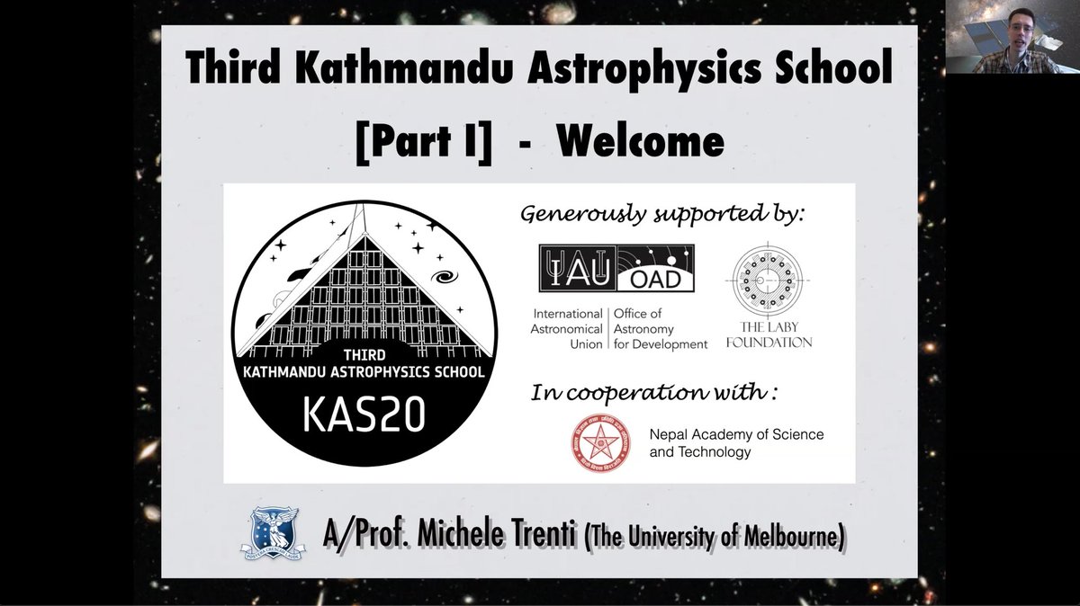 RedLippedAstro's tweet photo. 🚀 We have liftoff!
👩‍🏫🌌 KAS20 Part I HAS OFFICIALLY STARTED, with 61 students from across the world ready for three months of world-class teaching in Python, academic astrophysics and professional development!
💋
#KAS20 #Nepal #astrooutreach #astronophysics #IAU #IAUOAD #unimelb https://t.co/ba2h3IbQpi