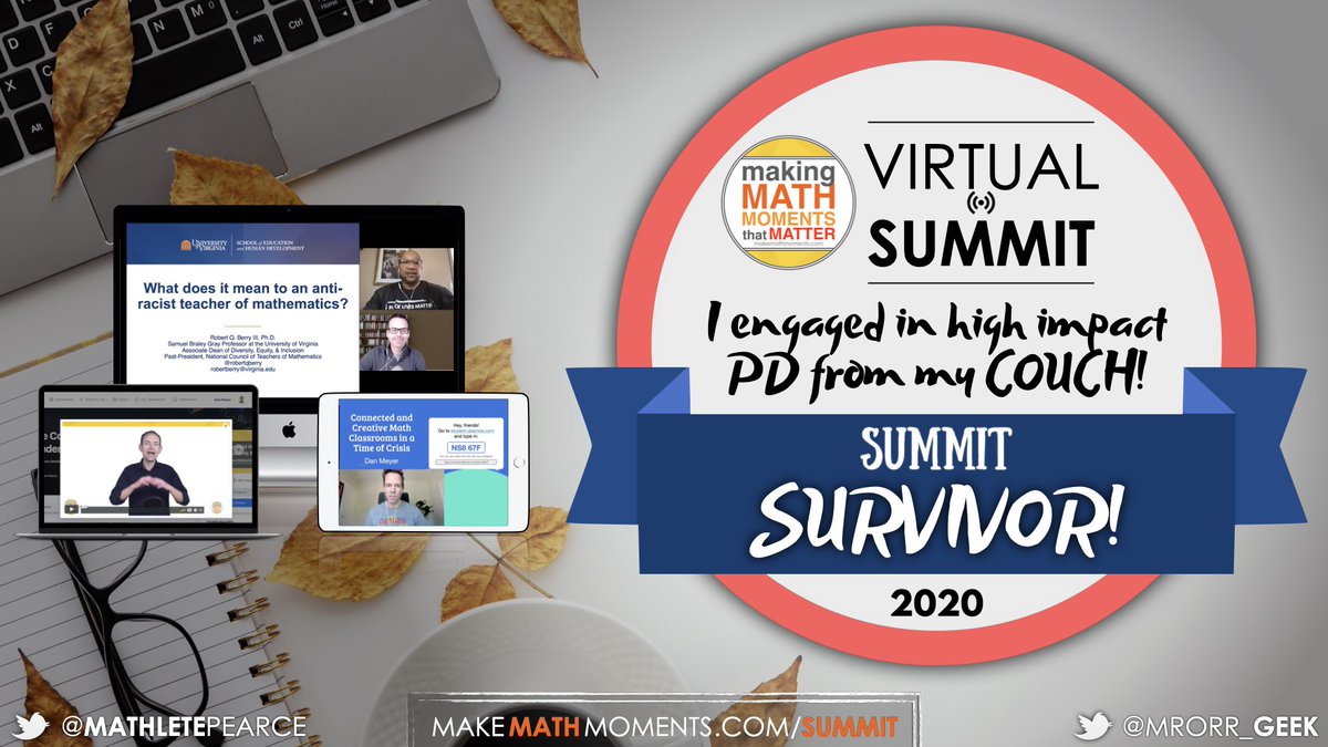 MakeMathMoments's tweet photo. Are YOU a #MMMSummit2020 Survivor?

If so, RT!

If not, what are you waiting for? 

Replays are up until Friday here: https://t.co/LWRI8W0tQW

#MTBoS #iteachmath #mathchat https://t.co/8qvJEKSVbz