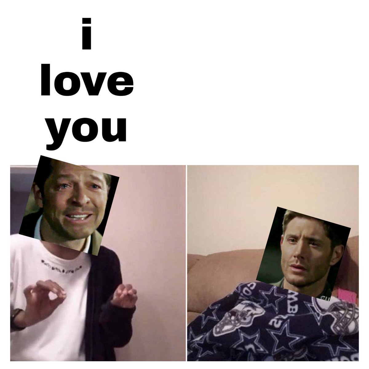 HereForJenmish's tweet photo. Laughing to keep from crying #DESTIELisCANON #Destiel𓂺 https://t.co/cWCJASIuus
