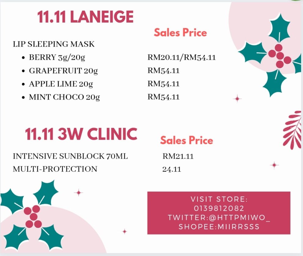 httpmiwo_'s tweet photo. Hi guys, sempena 11.11, I ada buat sale🥳 Banyak tau product kita bagi sale. Lagipon jarang dpt harga murah mcm ni so jom order sekarang!
To order:
Whatsapp:
https://t.co/fCwZGW3zUM
Dm twitter or,
https://t.co/CnrZ6sJiB7

Ps: byk brg tkde kat shopee but i'll update soon 😉 https://t.co/Px3rpJbdIi