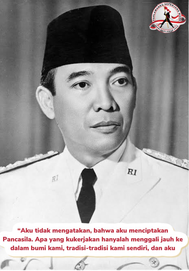 kamilbedjo's tweet photo. @haripahlawan20 @KemensosRI :

“Aku tidak mengatakan,bahwa aku menciptakan Pancasila. Apa yang kukerjakan hanyalah menggali jauh ke dalam bumi kami, tradisi-tradisi kami sendiri, dan aku menemukan lima butir mutiara yang indah.”

#HariPahlawan2020 #pahlawankusepanjangmasa https://t.co/zb9v5JdOW0