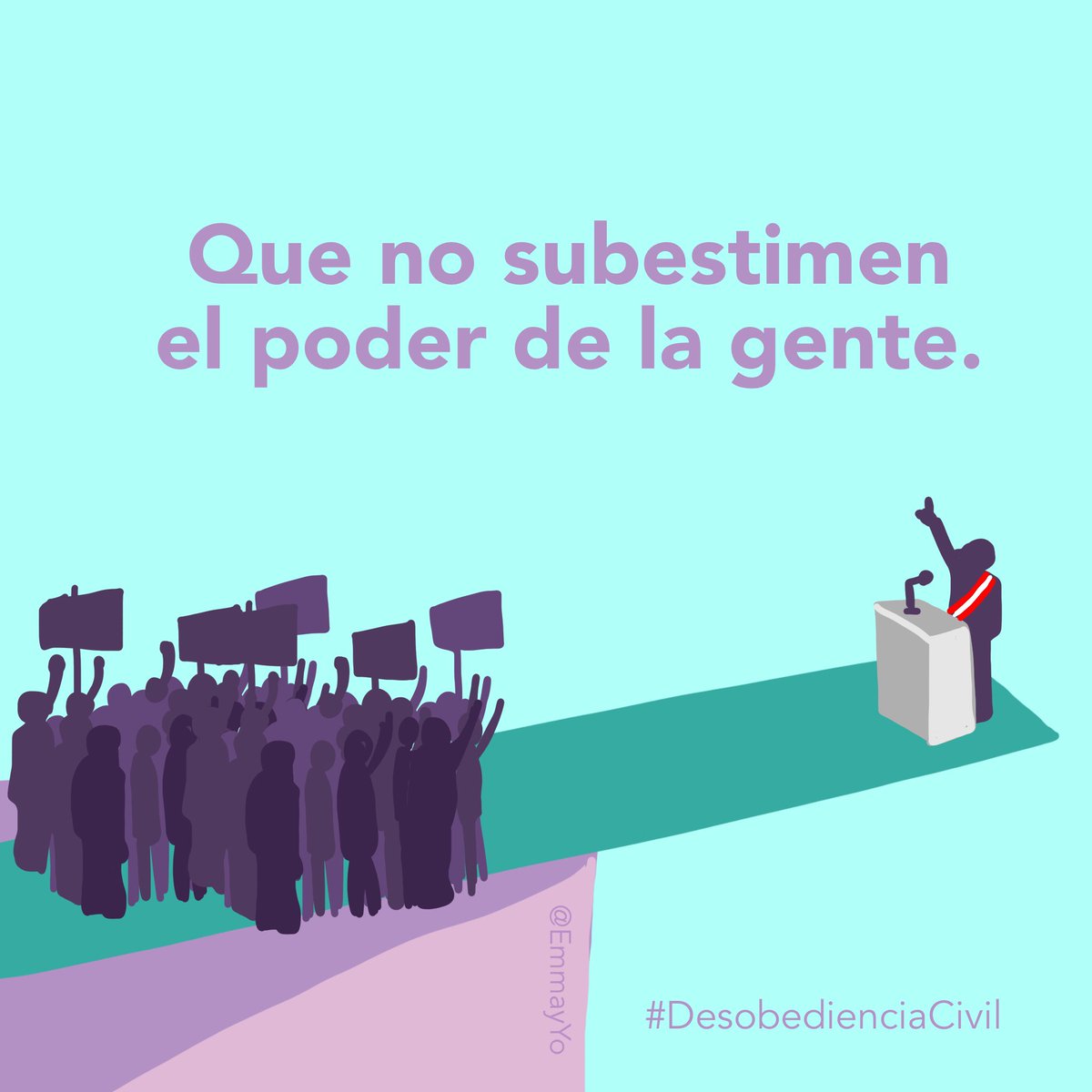 Hace un tiempo vi una ilustración así y nunca supe el autor. La rehice porque creo ilustra bien el momento en el que estamos. No podemos aceptar sin más que el congreso haga mierda el país, a su antojo. Hay fuerza en los números. #DesobedienciaCivil #CongresoVerguenzaNacional
