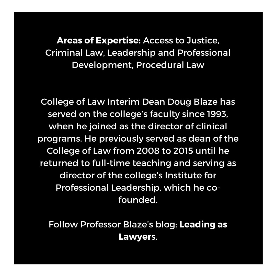 Join us this Thursday at 7pm on Zoom! We are so excited to welcome Doug Blaze, the interim dean of the College of Law 👨🏼‍⚖️ hope to see you there!