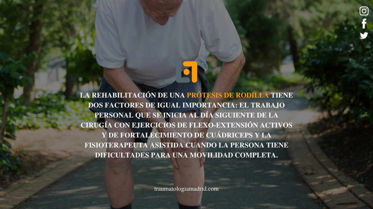 PRÓTESIS DE RODILLA 🦵

¿Cómo debe ser una buena rehabilitación de prótesis de rodilla?

💻 Entrevista completa al Dr. Rodrigo García Crespo (cutt.ly/mgX7vfv)