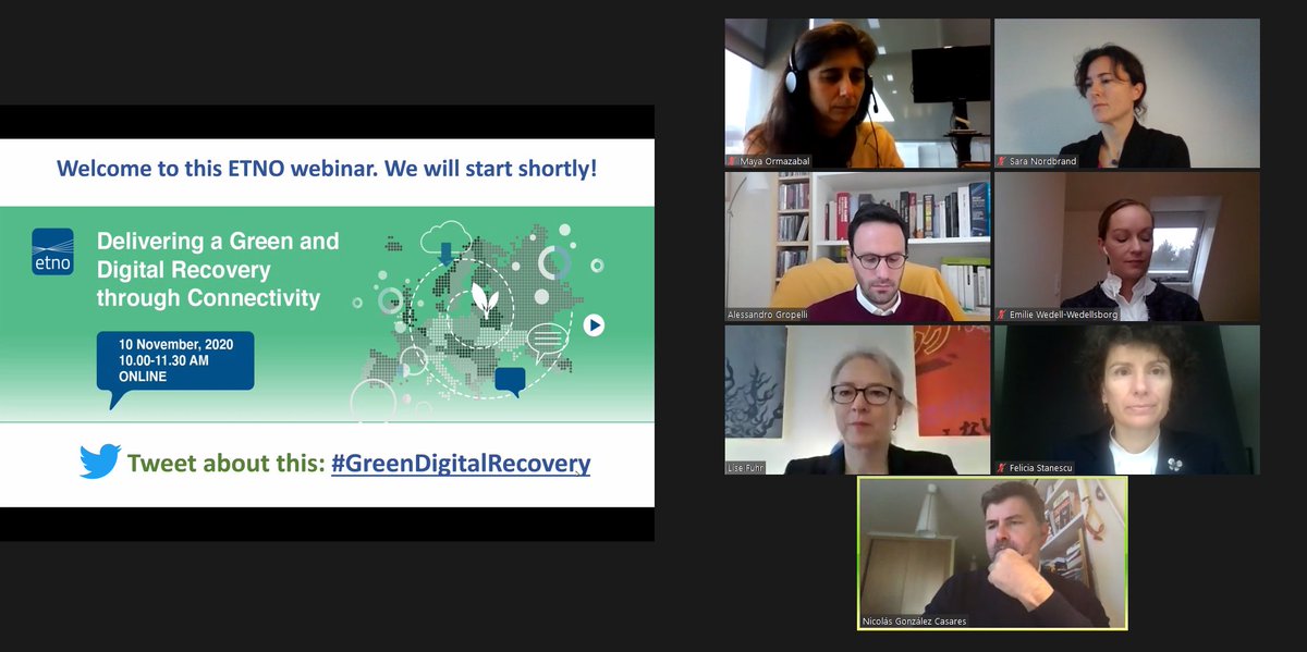 connecteuropex's tweet photo. ♻️📶We are all set to start! We will now discuss how to deliver a #GreenDigitalRecovery through connectivity. Stay tuned for updates https://t.co/clS5yaUvTx