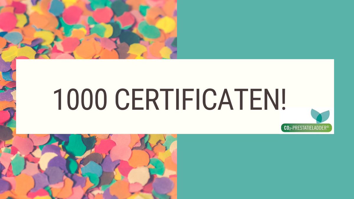 StichtingKAO's tweet photo. Feest! Er zijn 1000 organisaties met een certificaat op de CO2-Prestatieladder. Wij zijn trots dat zóveel organisaties structureel bezig zijn met het terugdringen van hun CO2-uitstoot. Op naar de volgende mijlpaal! 
https://t.co/eqrcCtI4ZN https://t.co/EmLQGf6Gne