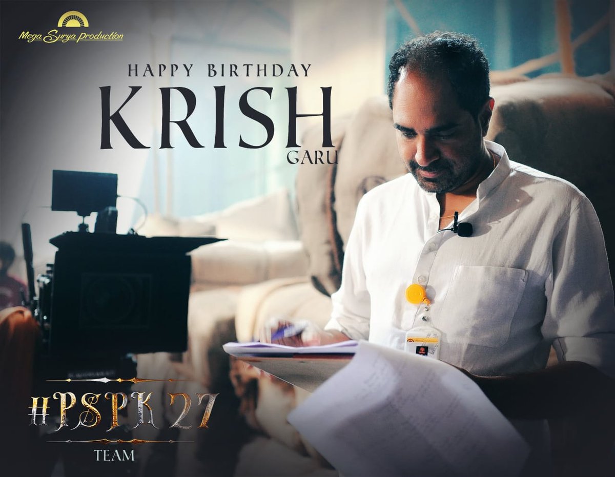 DeveduMa's tweet photo. Happy birthday @DirKrish garu. Hopes anni #PSPK27 meede.. meere chusukovali 🙏🙏 https://t.co/lgvxznHINK
