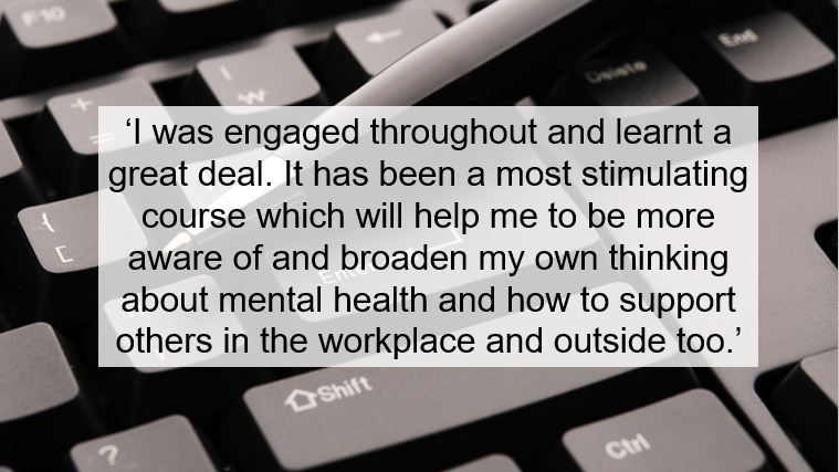 WiltsLearning's tweet photo. We have had some lovely feedback from one of our learners last week, who has completed the Remote #QNUK Level 2 award in #Mentalhealth at work. #thankyou to all our learners who provide feedback. A valuable tool that helps us #improve our service. #suppportingcommunities https://t.co/6obOki1XQP