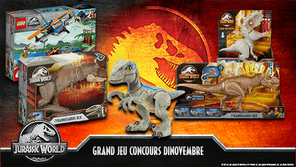 RakutenFrance's tweet photo. #Concours 🎁

À l’occasion du #Dinovembre 🦖
Tentez de remporter, grâce à @UniversalPictures :

😍10 coffrets @LEGO_Group Jurassic World 
🦖 20 figurines @Mattel 🎁

Pour participer, RT + Follow  @RakutenFrance
 &amp; @UniversalPictures : TAS le 17/11 ! 
Tweet avec le #Dinovembre 🦕 https://t.co/RIcFzLEIff