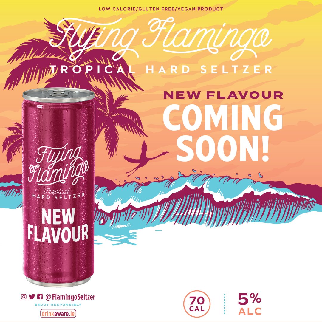 🦩NEW FLAVOUR ALERT 🦩

Can you guess what it may be? 

#drinkaware #FlamingoSeltzer #FlyingFlamingoSeltzer