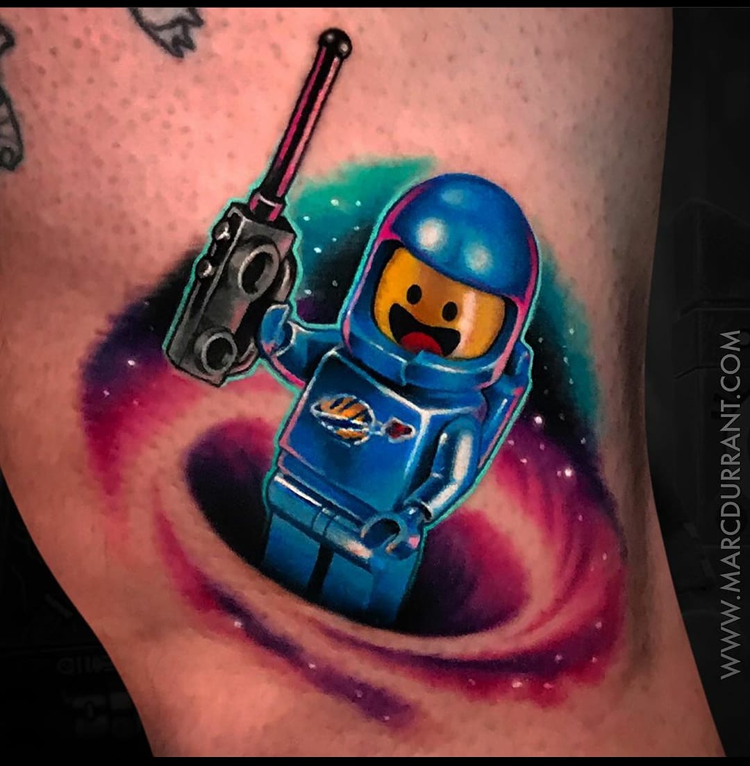 Our Talk Nerdy Tattoo of the Week winner is @marcdurrant for this awesome # Lego Movie #tattoo! Head over to their page to check out all their amazing  work. Want to feature or, image size:1080x1104