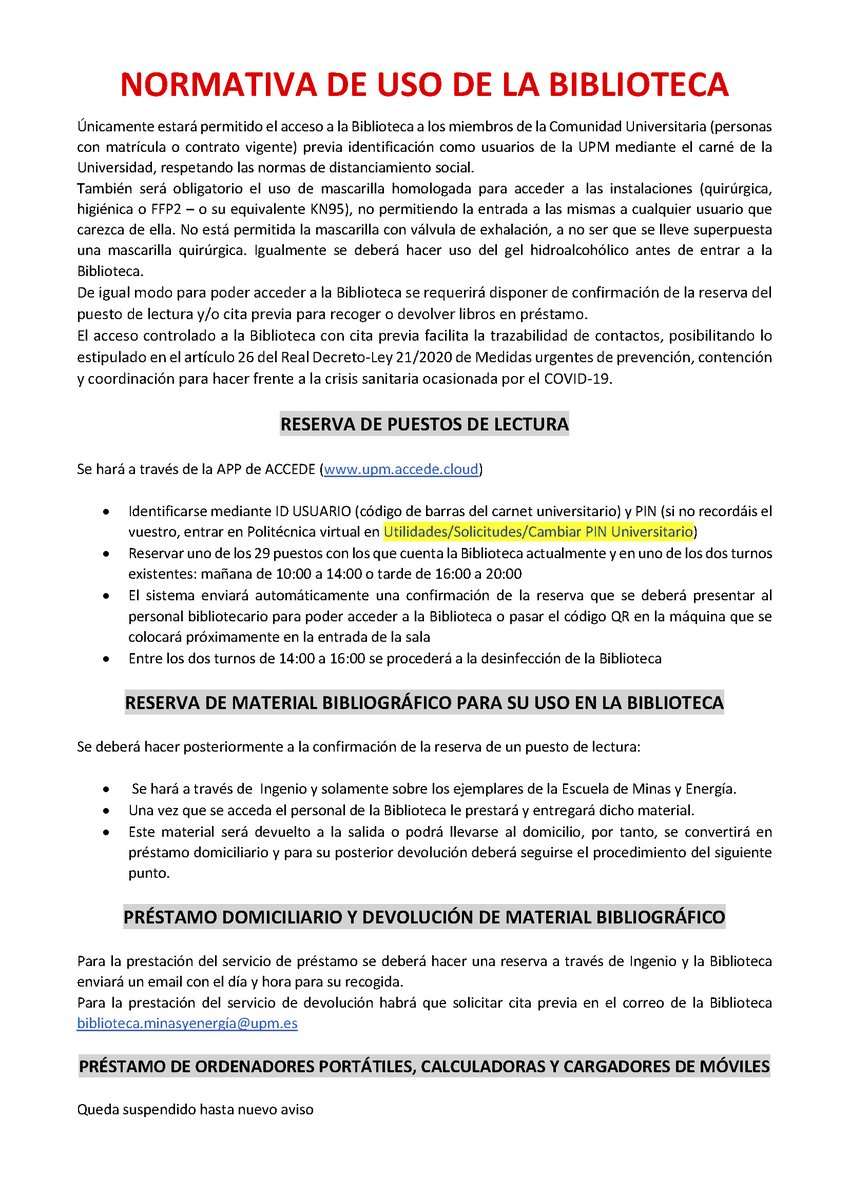 bibliotecaetsim's tweet photo. APERTURA DE LA BIBLIOTECA MAÑANA 11/11 https://t.co/NkFA4B1Rza