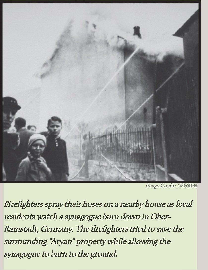 Even more ignominious was the fact that Jews were blamed for  #Kristallnacht. A fine of one billion marks was to be divided among the Jews in Germany for the destruction of property. The fine was the “equivalent of one-sixth of all the property owned by Jews in Germany”.