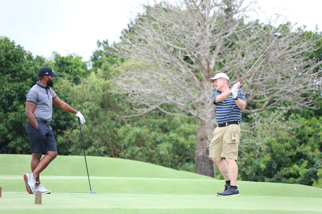 HassanAliJoho's tweet photo. It was a pleasure hosting the @USAmbKenya with whom we had a very fruitful engagement on a wide range of issues. 

After that, it was time for us to wind down with a competitive round of golf. 
#WearAMask 
#USAMarafiki https://t.co/ceSVIwrUpn