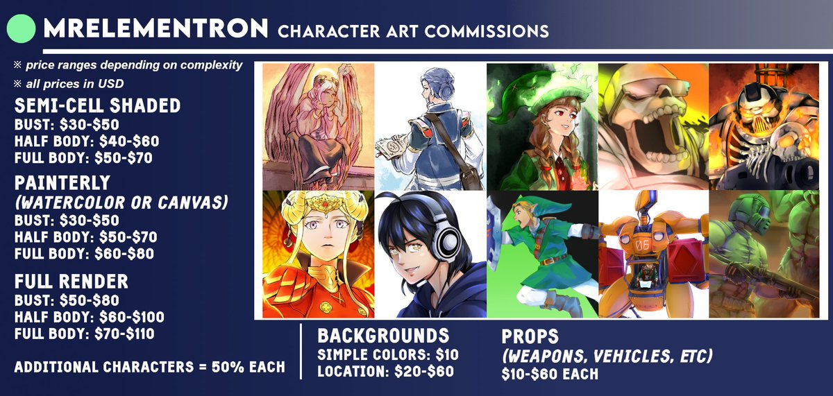 MrElementron's tweet photo. Reopening commissions!
PM me your commission request and I'll see if it's good to go! Doing a queue system this time instead of slots.

Retweets are highly appreciated!

#commissionsopen #opencommissions #commissions https://t.co/qg9j7oawDe