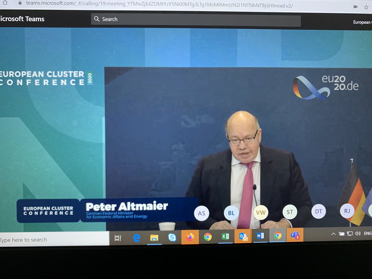 ulla234's tweet photo. Thank you Minister @peteraltmaier @BMWi_Bund for your inspiring opening statement in our joint #clusters conference #CLUSTERS2020 - great news that you announce that 🇩🇪 clusters go programme will join @AlliedClusters #ECA & examples of regional innovation clusters @EU_Growth https://t.co/0VHY7EfiLO