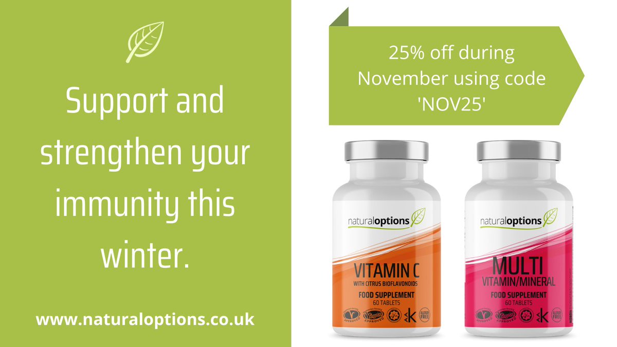 options_natural's tweet photo. Make the most of 25% off all of our supplements this month, including our Vitamin C and Multivitamin (both can help to support a healthy immune system. Head over to our website: https://t.co/DkXtrjl9zE #uksupplements #ukvitamins #ImmuneSystem https://t.co/PxDDki8t9Z