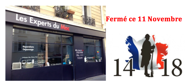 LesExpertsduMac's tweet photo. #11Novembre #apple Le magasin sera fermé la journée du 11 Novembre. https://t.co/QwEjVLAqfX