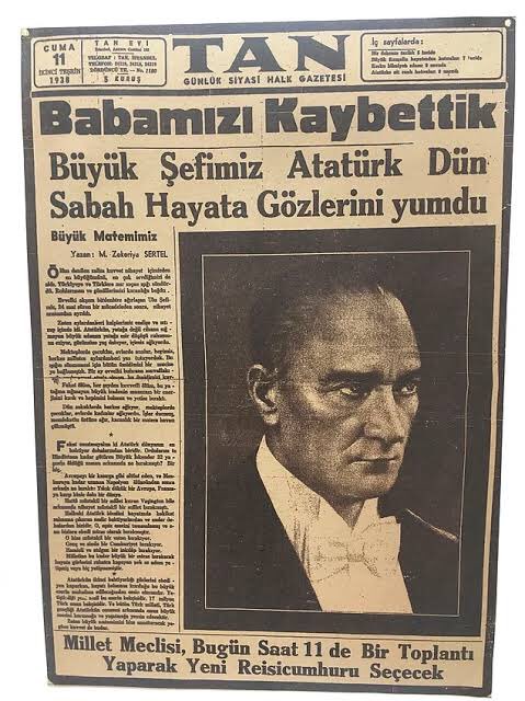 'Bırak gazeteler öldüğünü yazsın, tarih seni öldüremeyecek.'

#10Kasım #izindeyizatam