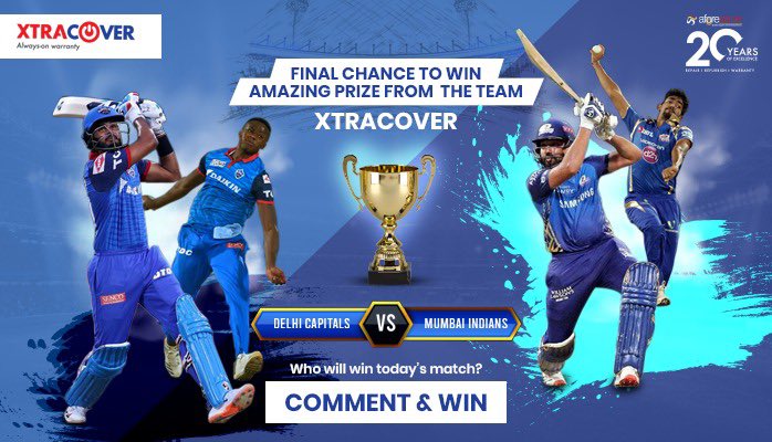 Final chance to win! Hurry! 
Comment your answers in the section below and stand a chance to win exciting gifts. 

To participate: 
Like our page on Insta/ Fb
Tag 3 of your friends
Use #XtraWinnings

#IPL #Contest #IPL2020 #MI #DC #delhichampions #contestalert