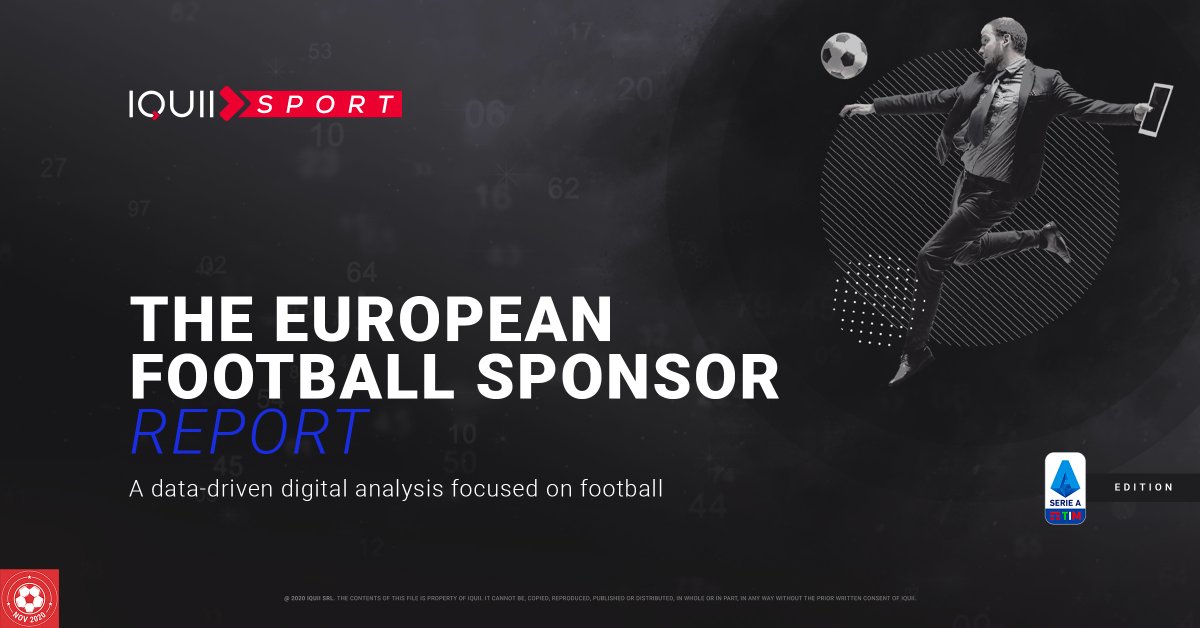 IQUIISport's tweet photo. 📢 "The European #Football Sponsor" Report: #SerieA Edition.
A new study has born, analysing the presence of the commercial #sponsors on jerseys. Which are the most investing industries in the main Italian league? 👉 https://t.co/GW0T1Ft9YP
#TEFSReport #SerieATIM #sponsorship https://t.co/2XGhOjJUp5