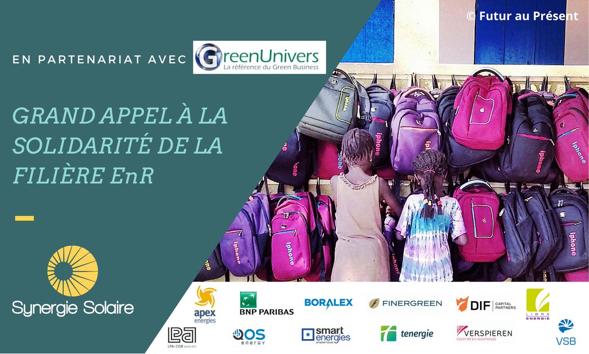 GreenUnivers's tweet photo. 📣@SynergieSolaire lance un appel à la solidarité de la filière pour répondre aux besoins d'accès à l'énergie.
A retrouver sur @GreenUnivers 
👉https://t.co/NtAHcQpJie
#Solaire #EnR https://t.co/a3cqcKXRFu