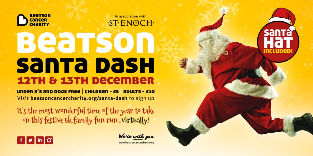 Calum_McN90's tweet image. 🎅 Grab your trainers and Santa hat

🎅 Make the dash in support of @Beatson_Charity

🎅 Free Santa hat for everyone that signs up

beatsoncancercharity.org/events/2020/de… 

#virtual #Doityourway #freesantahats