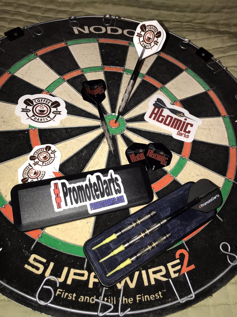 edubb314's tweet photo. Shout out to @AtomicDarts  for #Stickers and #flights to be featured on Edubb #practice #dartboard #promotedarts https://t.co/qnlnyu7J86