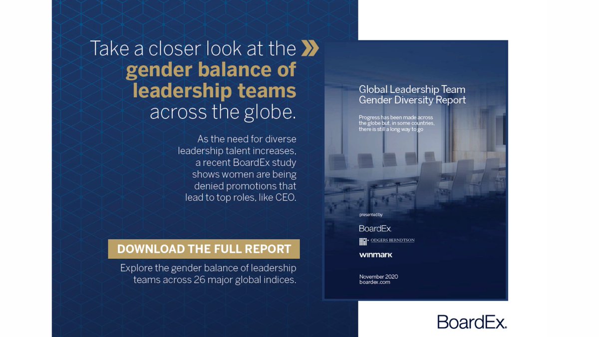 BoardEx's tweet photo. BoardEx's latest study, Global Leadership Team Gender Diversity Report, reveals women are being denied promotions that lead to top C-suite roles. Read the full release here – https://t.co/nMZNjocji2 

#GenderBalance https://t.co/CoOyrR5Mh7