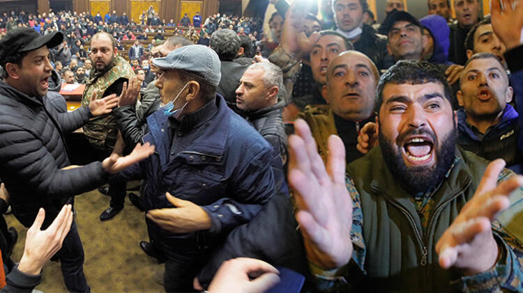milliyet's tweet photo. Ermenistan halkı yenilgiyi hazmedemedi. https://t.co/EW7Slq2x37