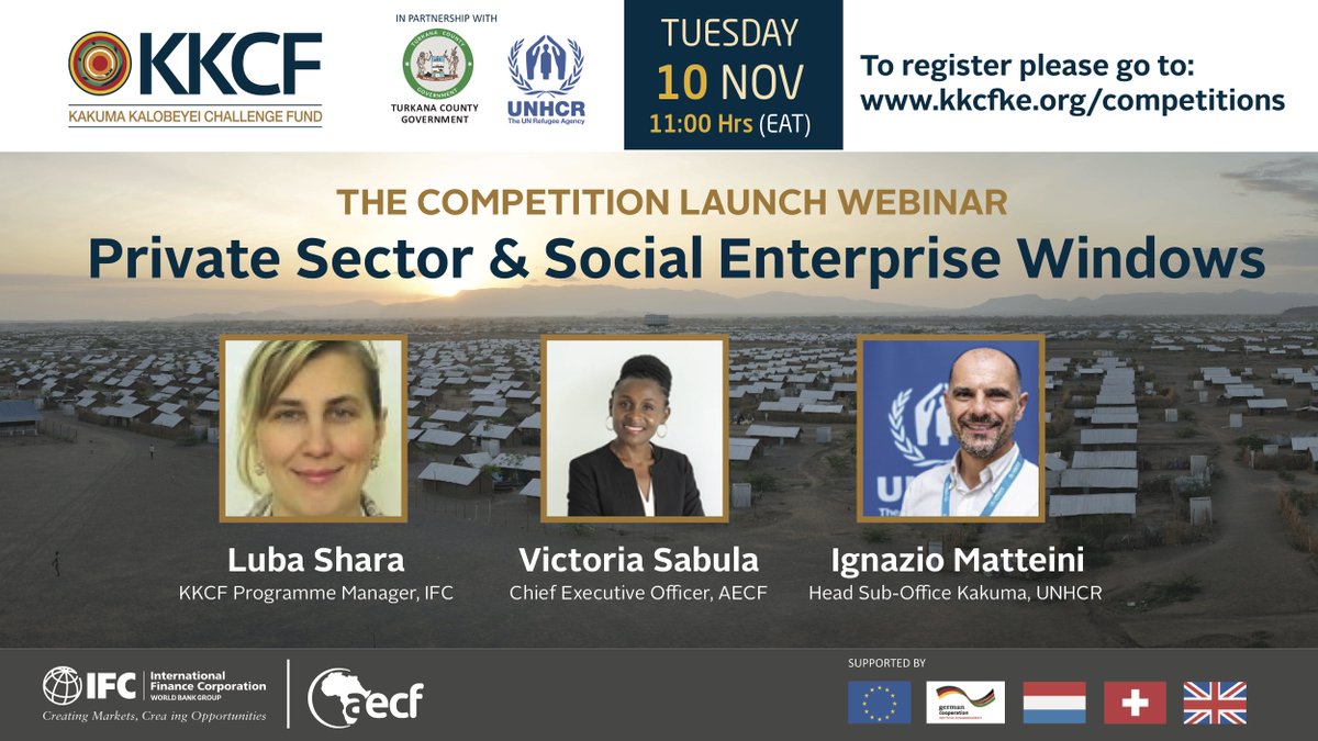 AECFAfrica's tweet photo. Are you an established business or a social enterprise interested in applying, or keen to know more about the role of business in transforming lives in refugee-hosting communities?

Join us TODAY at 11am EAT for the launch of @kkcfkenya.

Register here: https://t.co/wwGkf2cjBS https://t.co/ZR8t4PiP7g